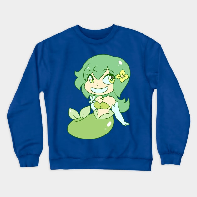 Cute Green Mermaid Crewneck Sweatshirt by saradaboru